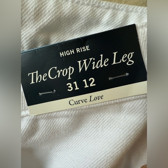 NEW Abercrombie & Fitch High Rise Crop Wide Leg Curve Love Jeans White Size 31 - Picture 6 of 14
